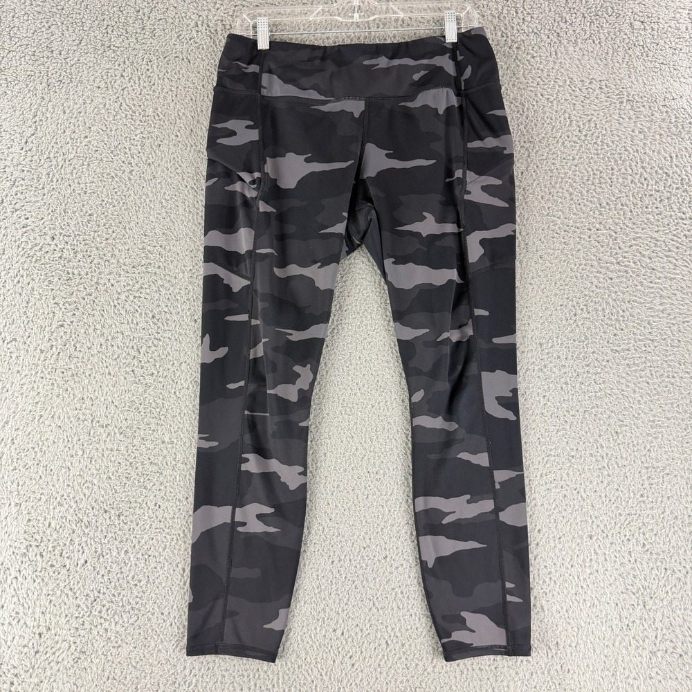 Athleta Ultimate Stash Pocket Leggings Womens XL Black Camo High Rise‎ Tight